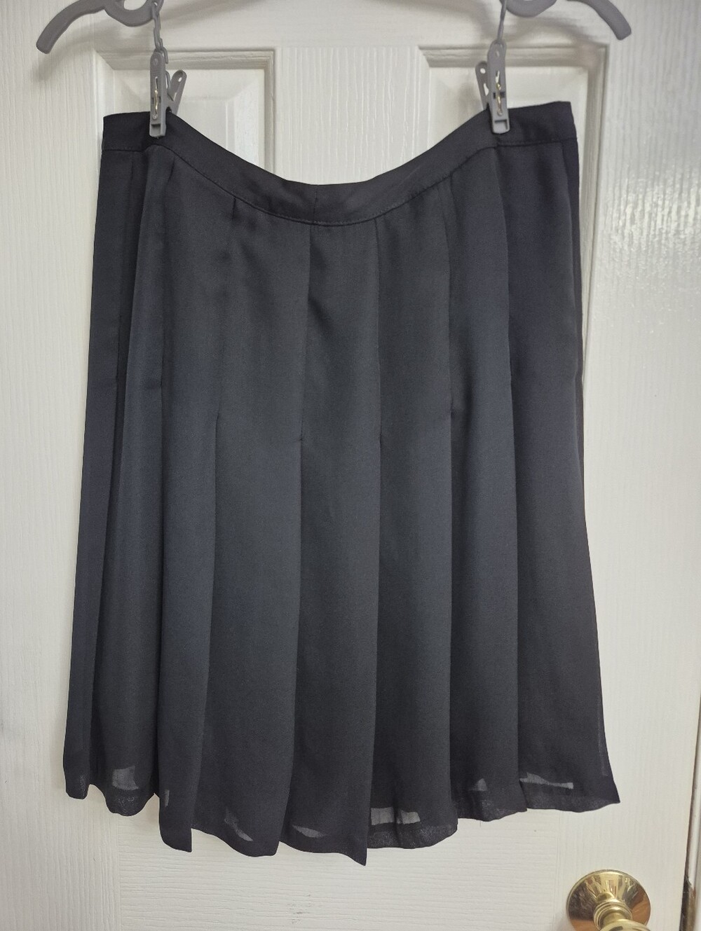 Worthington Black Pleated Chiffon A-Line Skirt - Size 10